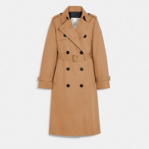 Abrigo COACH® Trench Mujer Kaki | COUZC678