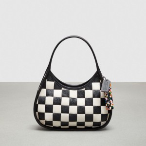 Bolsa de Hombro COACH® Ergo In Checkerboard Patchwork Upcrafted Leather Mujer Negras | COGSX218