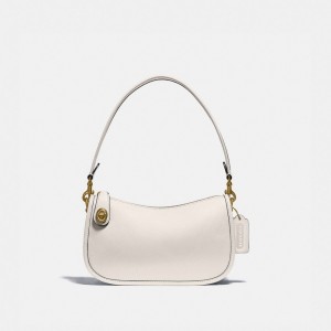 Bolsa de Hombro COACH® Swinger Mujer Blancas | COZUF184