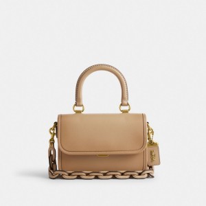 Bolsa de Mano COACH® Rogue Top Handle Mujer Beige | COXYA235