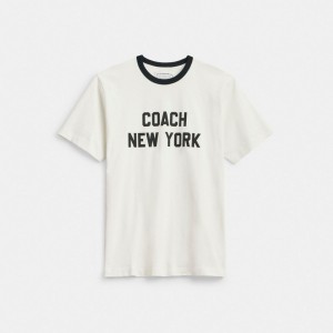 Camiseta COACH® New York Mujer Blancas | COPJW577