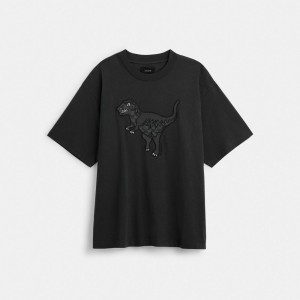 Camiseta COACH® Rexy Mujer Negras | COOKQ576