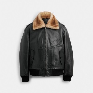 Chaqueta COACH® Shearling Utility Hombre Negras | COGSK917