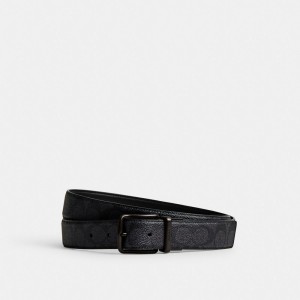 Cinturón COACH® Harness Buckle Cut To Size Reversible, 38 Mm Hombre Gris Negras | COSGN816