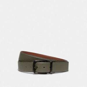 Cinturón COACH® Harness Buckle Cut To Size Reversible, 38 Mm Hombre Verde | COAHM817