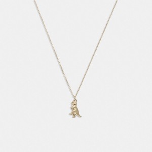 Collar COACH® 14 K Rexy Pendant Mujer Doradas | COOKD507