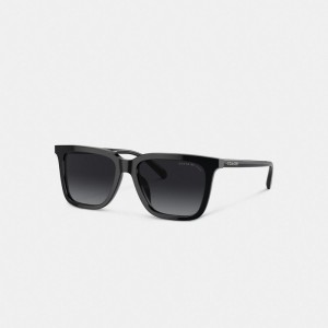 Lentes de Sol COACH® Retro Square Hombre Negras | COCOI799