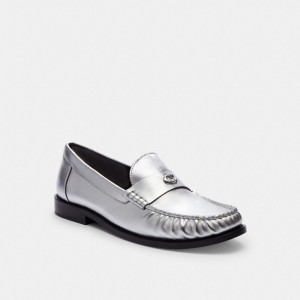 Loafer COACH® Jolene Mujer Plateadas | COKOR741