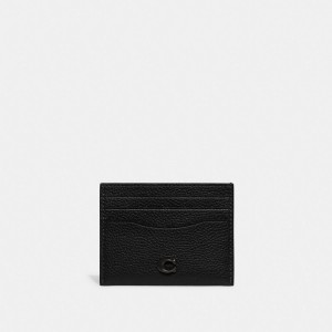 Porta Tarjetas COACH® Leather Mujer Negras | COCTY338