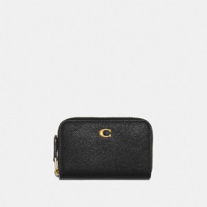 Porta Tarjetas COACH® Small Zip Around Mujer Negras | COXYV328