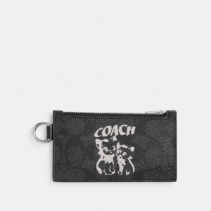 Porta Tarjetas COACH® The Lil Nas X Drop Zip In Signature Canvas Hombre Gris | COAHB869