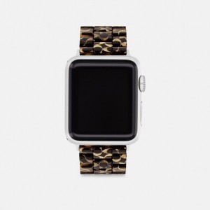 Reloj COACH® Apple Strap, 38 Mm, 40 Mm And 41 Mm Mujer Doradas Negras | COPJY473