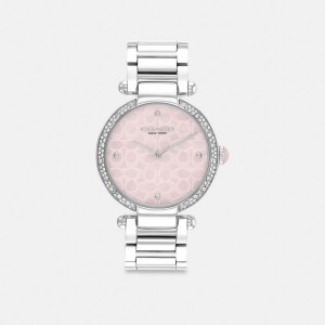 Reloj COACH® Cary, 34 Mm Mujer Gris Rosas | COEBM466