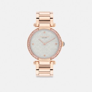 Reloj COACH® Cary, 34 Mm Mujer Rosas Doradas Azules Claro | CORVM467