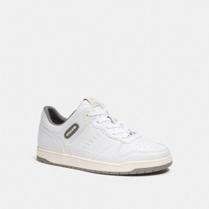 Tenis COACH® C201 Hombre Blancas Gris | CONWE956