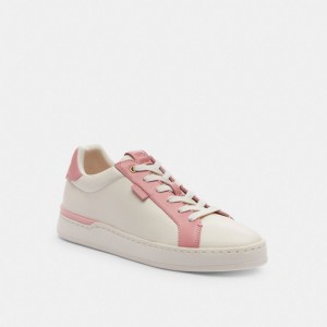 Tenis COACH® Lowline Low Top Mujer Blancas Rosas | COCTL702