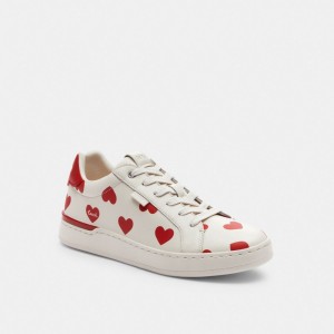 Tenis COACH® Lowline Low Top With Valentine's Print Mujer Rojas | COMQG698