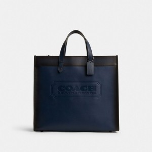 Tote COACH® Field 40 Mujer Azules Oscuro | COILH159