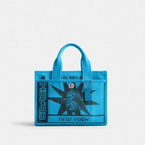 Tote COACH® The Lil Nas X Drop Cargo 26 Mujer Plateadas Azules | COOKM143