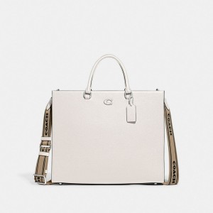 Tote COACH® Tote 40 With Signature Canvas Mujer Blancas | COSGB140