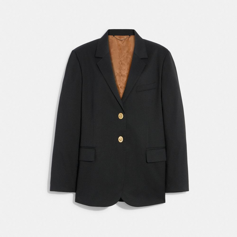 Abrigo COACH® Relaxed Blazer With Signature Lining Mujer Negras | COAHM682