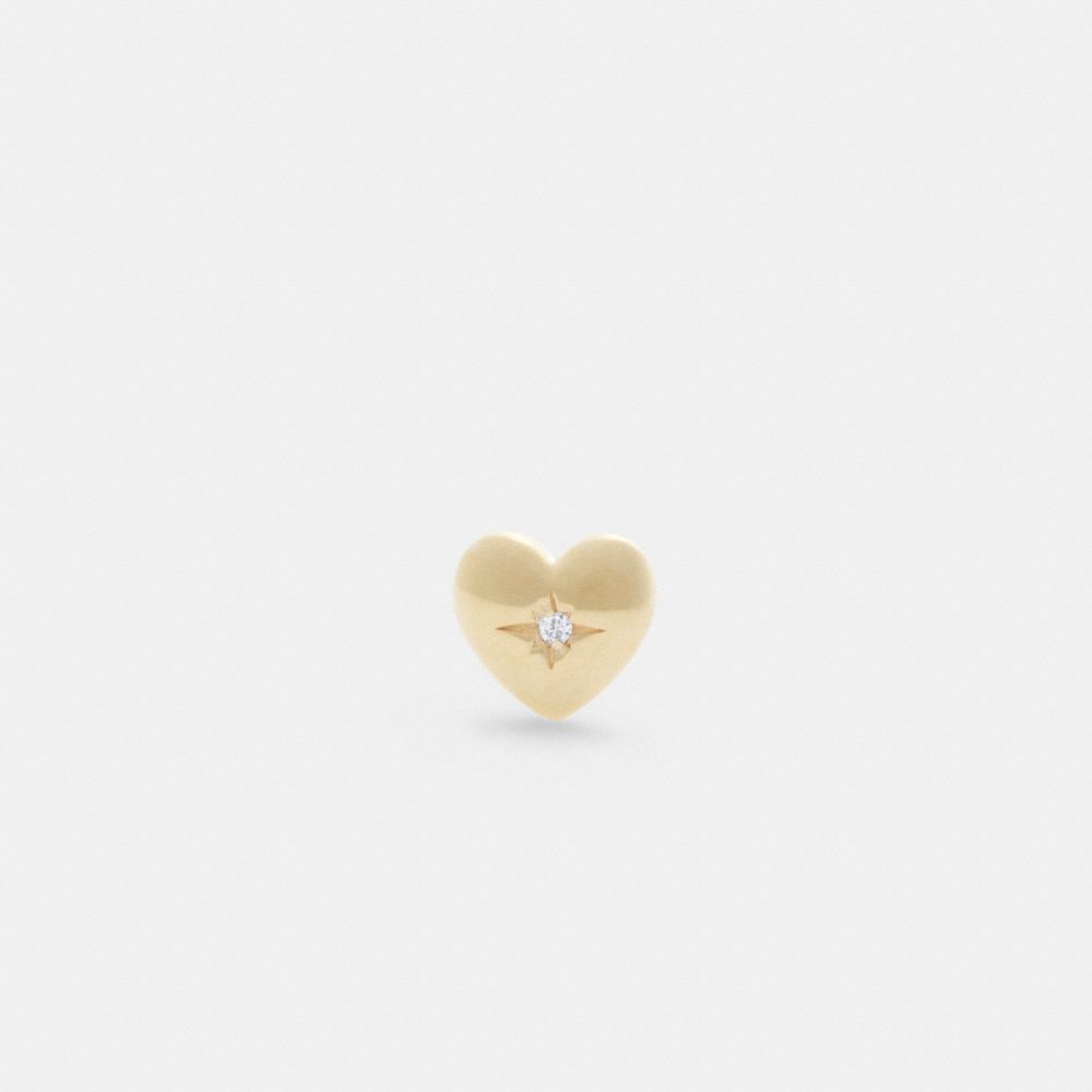 Aretes COACH® 14 K Heart Single Stud Mujer Doradas | COXYM547