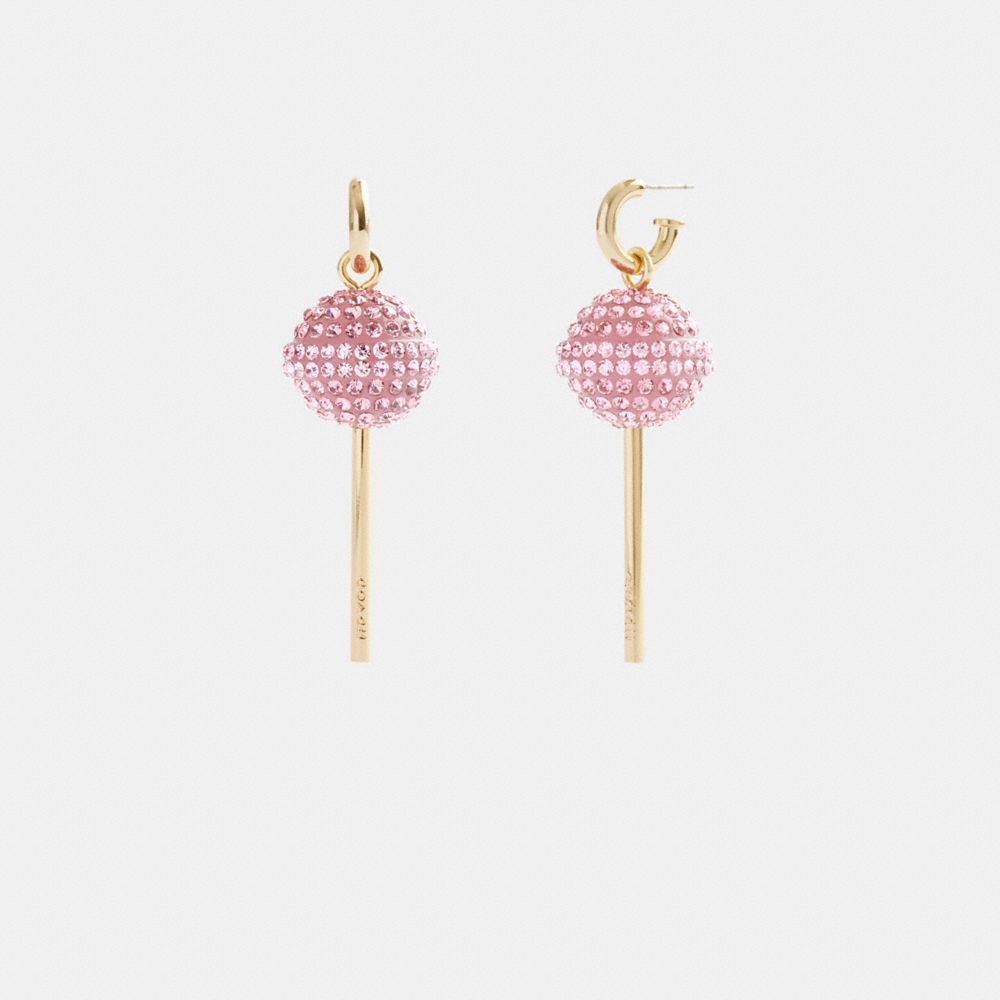 Aretes COACH® Lollipop Mujer Doradas Rosas | COKOS533