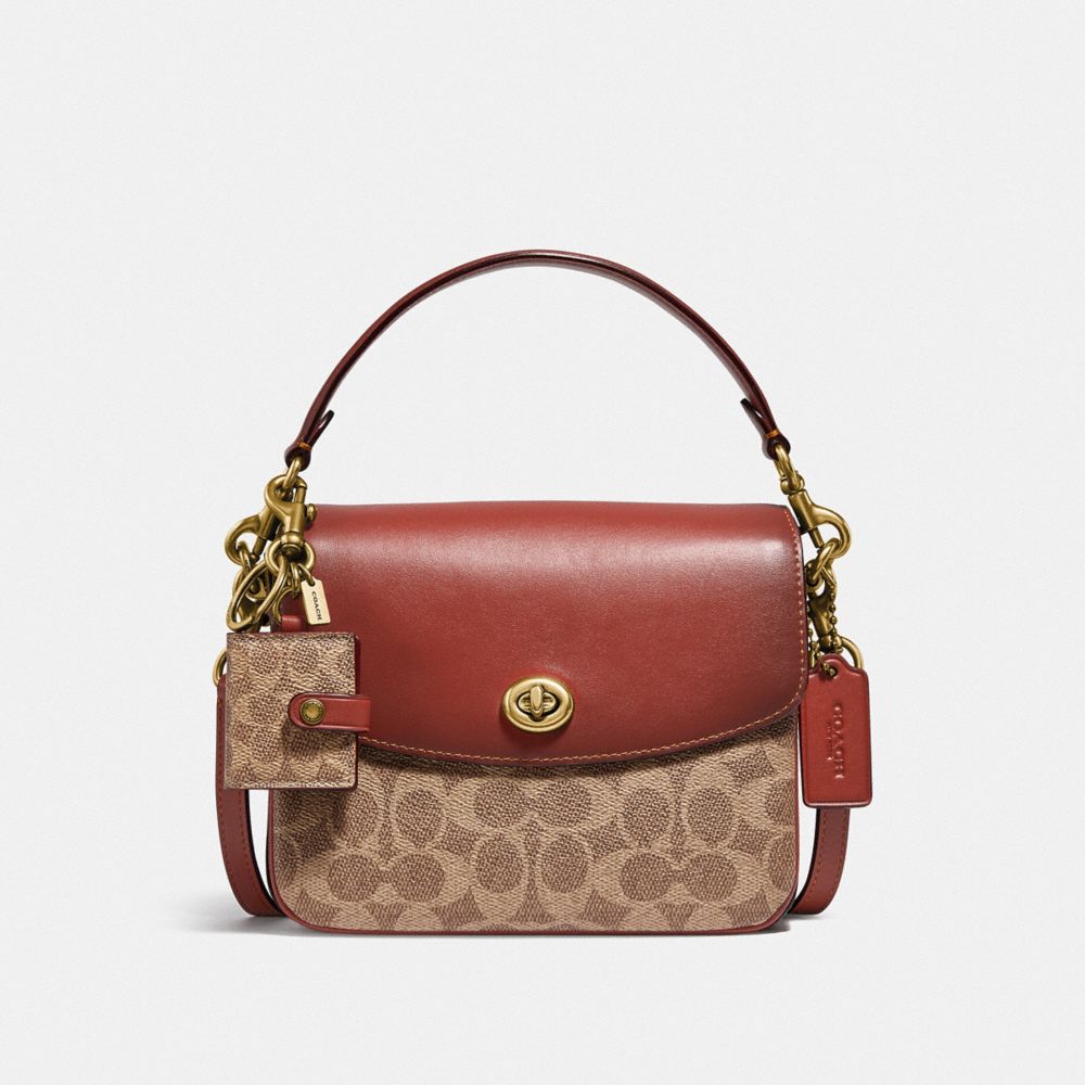 Bolsa Cruzada COACH® Cassie 19 In Signature Canvas Mujer Marrones Rojas | COEBT310