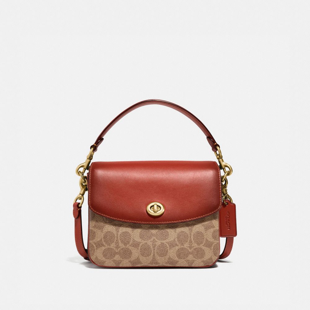 Bolsa Cruzada COACH® Cassie 19 In Signature Canvas Mujer Marrones Rojas | COEBT310