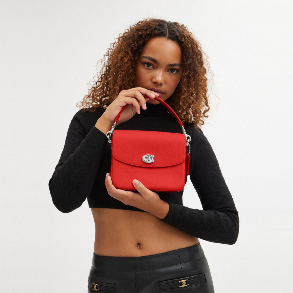 Bolsa Cruzada COACH® Cassie 19 With Heart Strap Mujer Plateadas Rojas | COWNR309