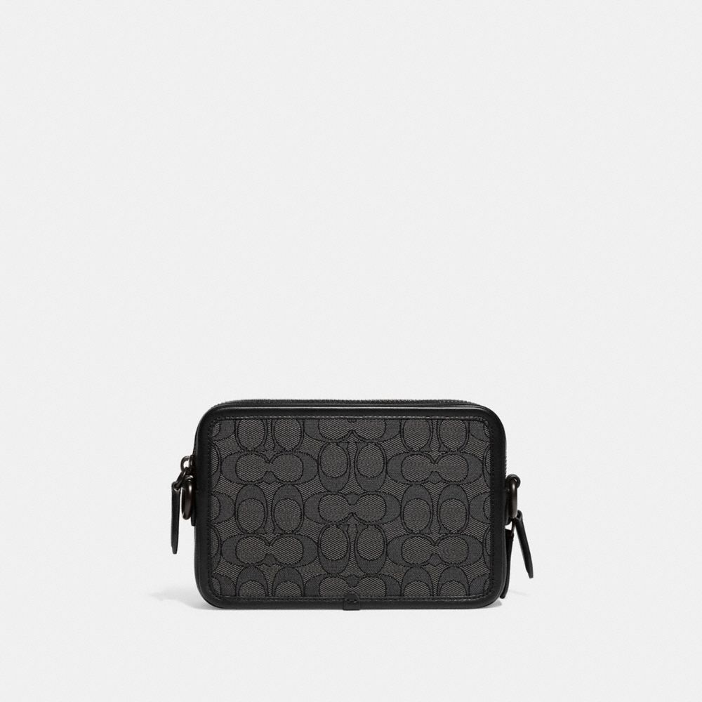 Bolsa Cruzada COACH® Charter In Signature Jacquard Hombre Gris Negras | COFDX866