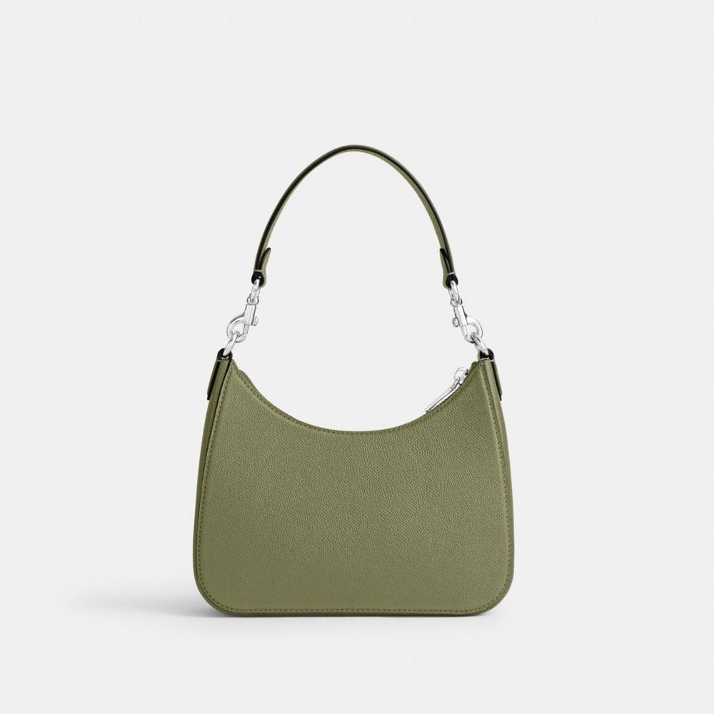 Bolsa Cruzada COACH® Hobo With Signature Canvas Mujer Verde Oliva | COHAF292