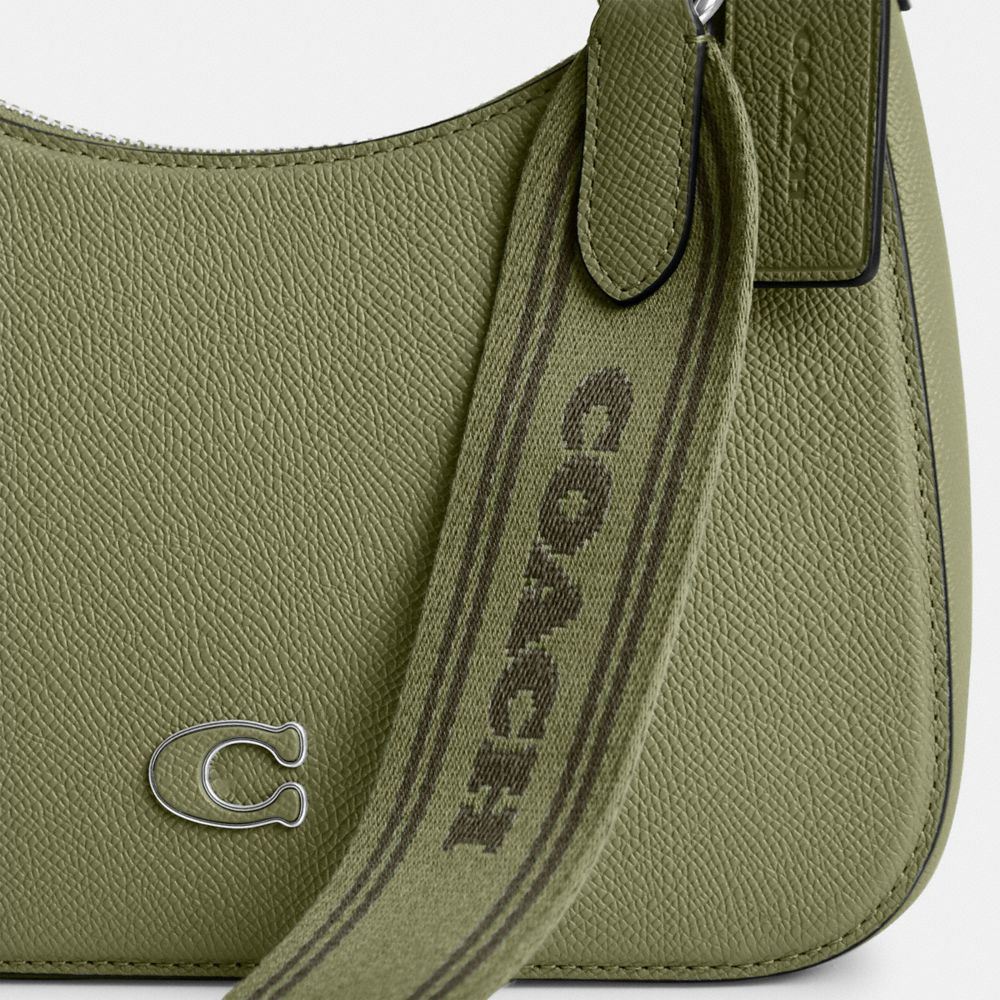 Bolsa Cruzada COACH® Hobo With Signature Canvas Mujer Verde Oliva | COHAF292