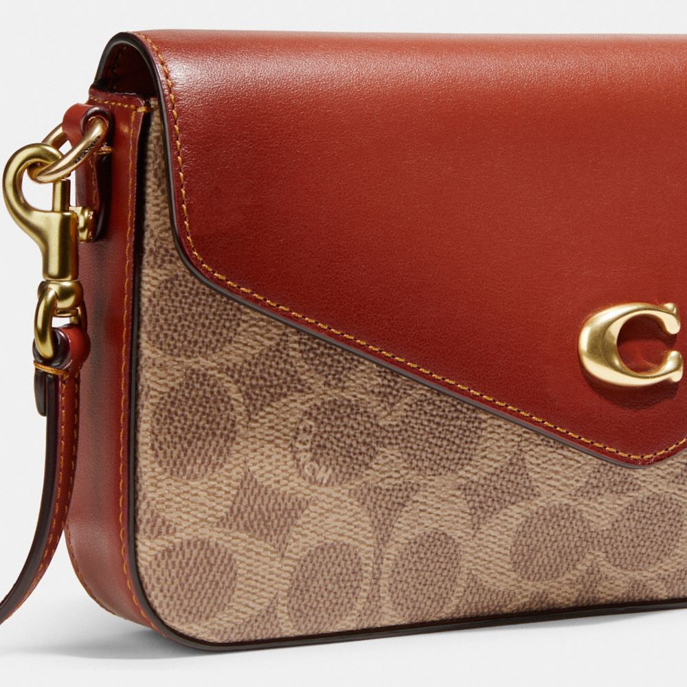 Bolsa Cruzada COACH® Wyn In Signature Canvas Mujer Marrones Rojas | COPJF265