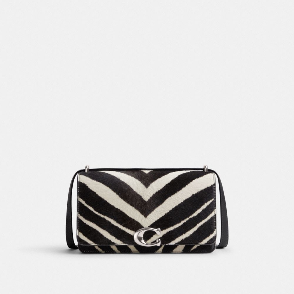 Bolsa de Hombro COACH® Bandit In Haircalf With Zebra Print Mujer Plateadas Negras | COLIN222