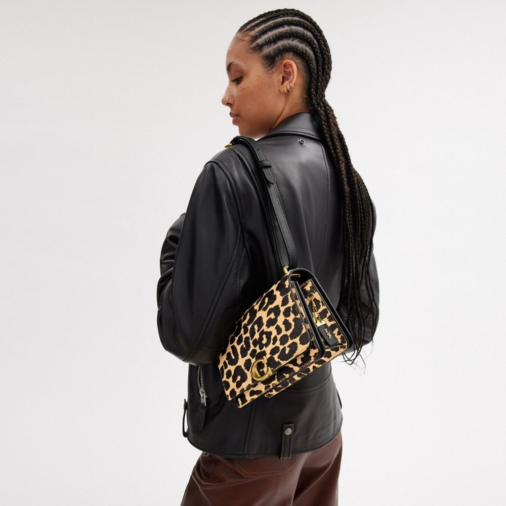 Bolsa de Hombro COACH® Bandit In Haircalf With Leopard Print Mujer Leopardo | COZUM223