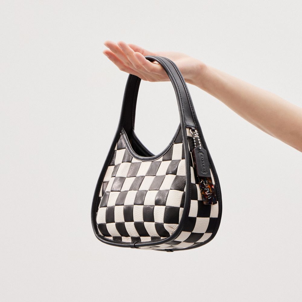 Bolsa de Hombro COACH® Ergo In Checkerboard Patchwork Upcrafted Leather Mujer Negras | COGSX218