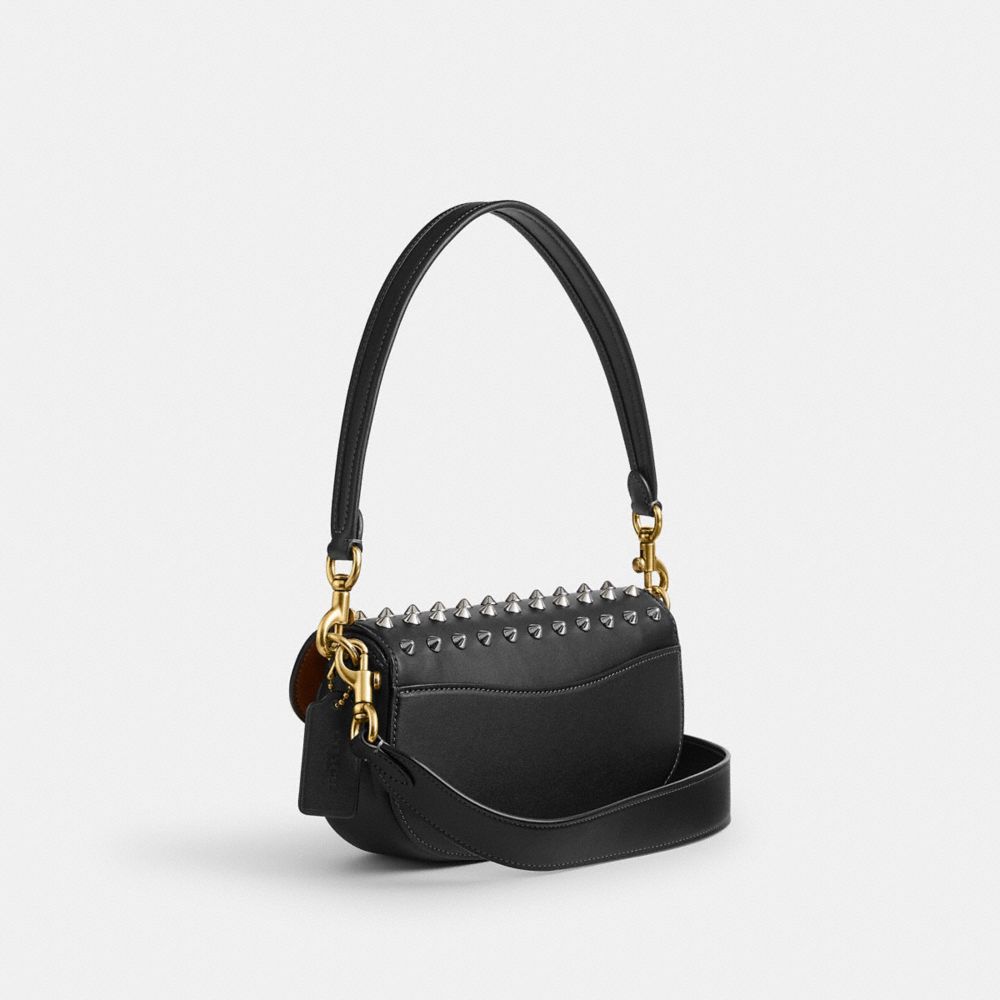 Bolsa de Hombro COACH® Harley 23 With Studs Mujer Negras | COOKG212