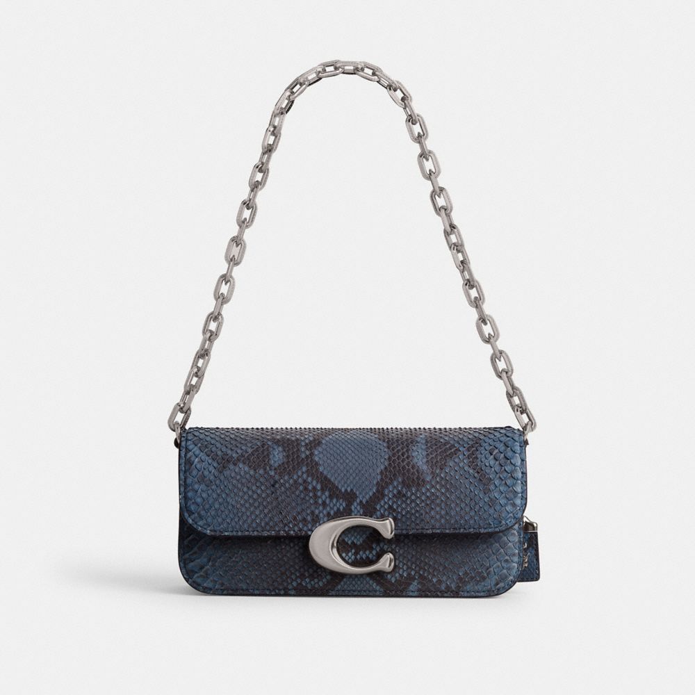 Bolsa de Hombro COACH® Idol 23 In Python Mujer Plateadas Azules | COYXS209