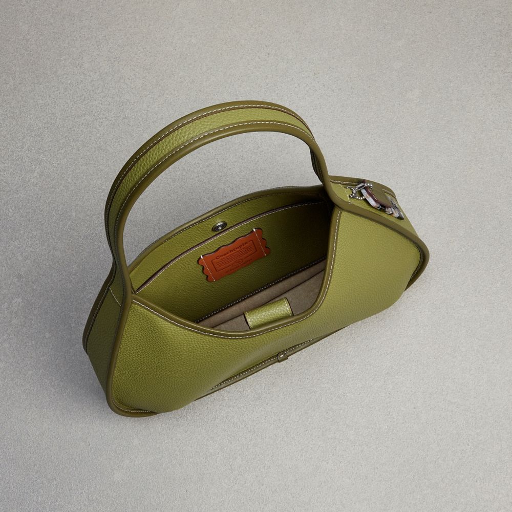 Bolsa de Hombro COACH® Large Ergo In Pebbled Coachtopia Leather Mujer Verde Oliva Verde | COWNI205