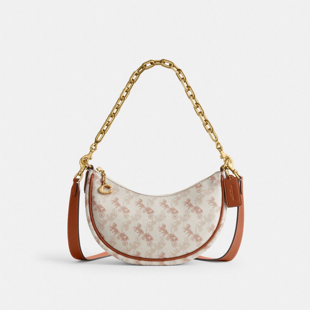 Bolsa de Hombro COACH® Mira With Horse And Carriage Print Mujer Blancas Marrones | COQCO203