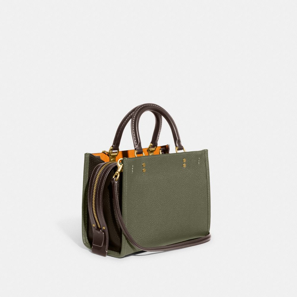 Bolsa de Hombro COACH® Rogue 25 In Regenerative Leather Mujer Verde Multicolor | COGSL189