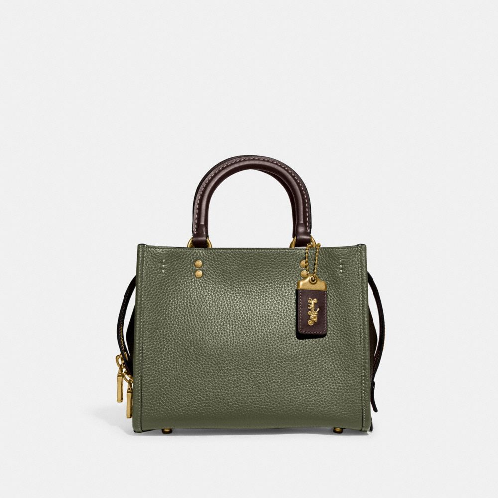 Bolsa de Hombro COACH® Rogue 25 In Regenerative Leather Mujer Verde Multicolor | COGSL189