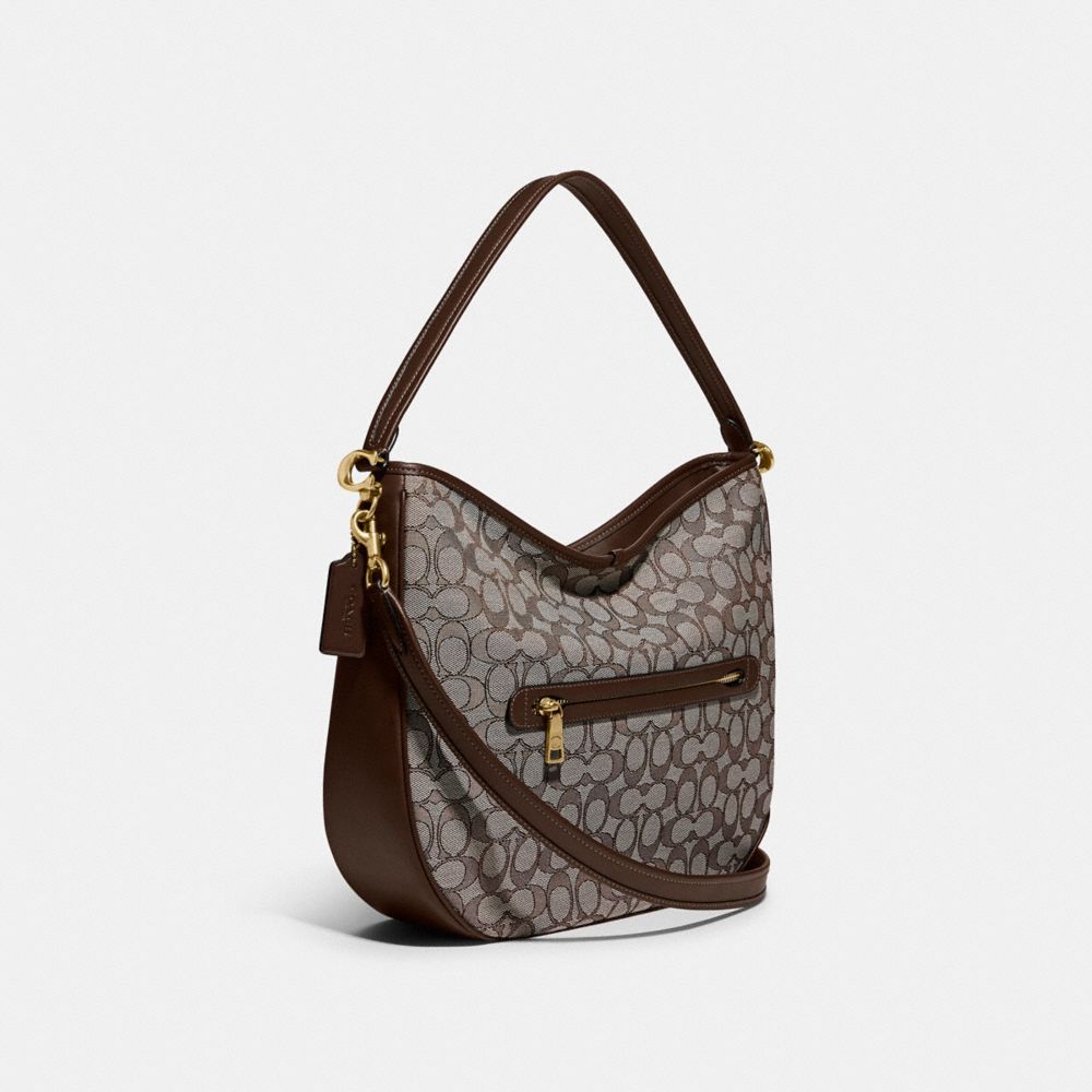 Bolsa de Hombro COACH® Soft Tabby Hobo In Signature Jacquard Mujer Gris | COKOH186