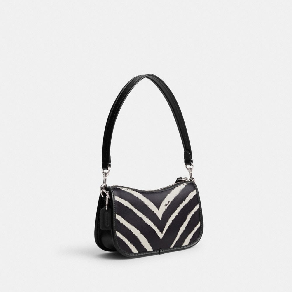 Bolsa de Hombro COACH® Swinger 20 With Zebra Print Mujer Plateadas | COCTS182