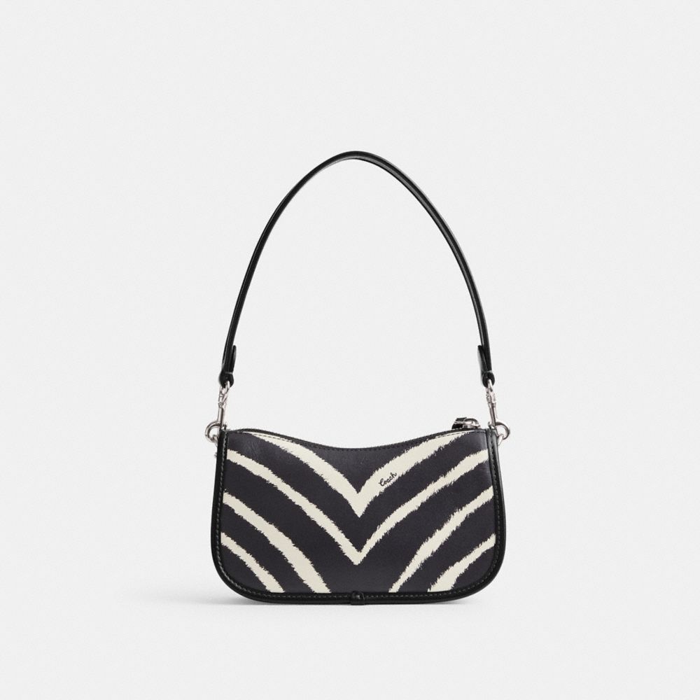 Bolsa de Hombro COACH® Swinger 20 With Zebra Print Mujer Plateadas | COCTS182