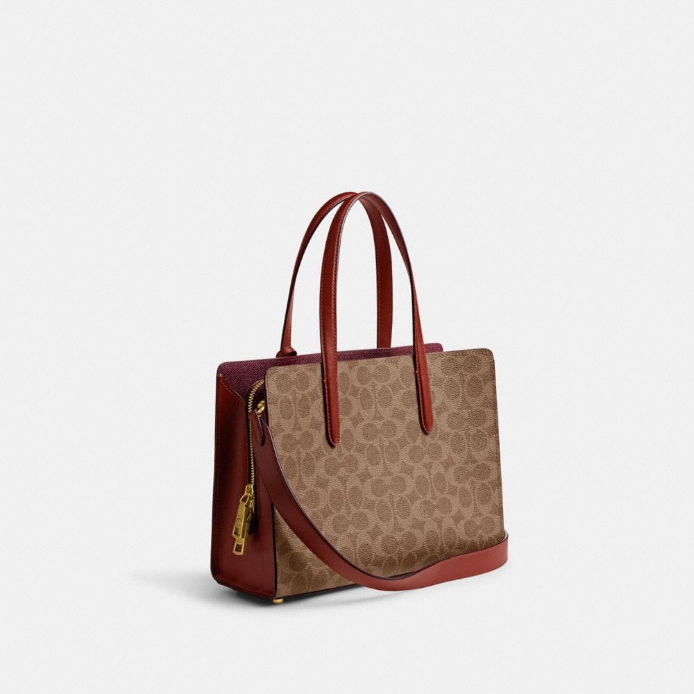 Bolsa de Mano COACH® Carter Carryall 28 In Signature Canvas Mujer Marrones Rojas | CORVQ252