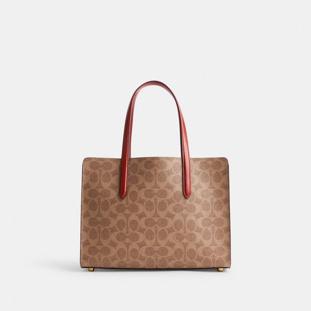 Bolsa de Mano COACH® Carter Carryall 28 In Signature Canvas Mujer Marrones Rojas | CORVQ252