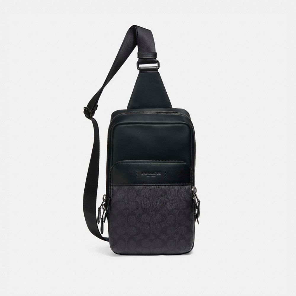 Bolsa de Mano COACH® Gotham Pack In Signature Canvas Mujer Negras Cobra Gris | COYXM250