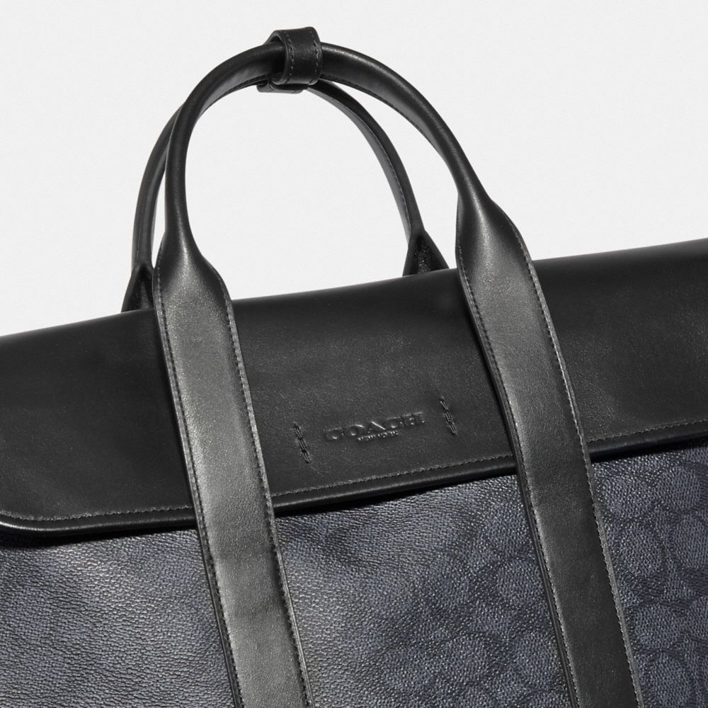 Bolsa de Mano COACH® Gotham Portfolio In Signature Canvas Hombre Negras Cobra Gris | COZUW847